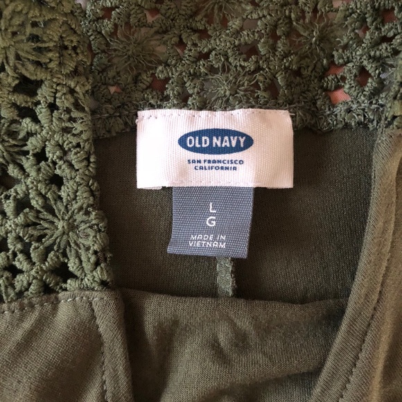 Old Navy Olive Green Crochet Tunic Tank - Picture 2 of 3